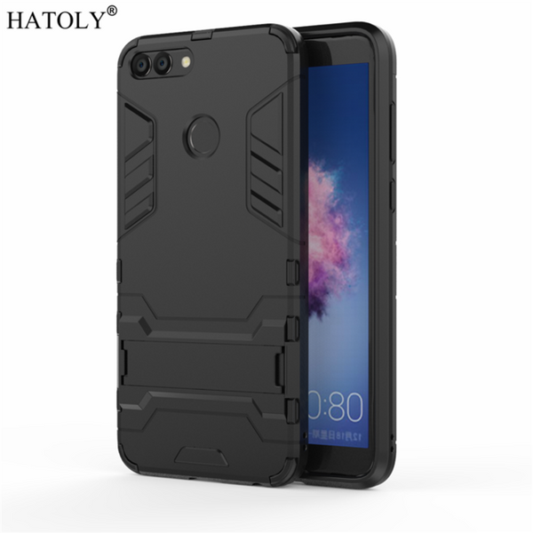 P Smart Armor Case Huawei P Smart Case Huawei Enjoy 7s Robot Silicone Rubber Hard Back Phone Cover For Huawei P Smart HATOLY