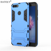 P Smart Armor Case Huawei P Smart Case Huawei Enjoy 7s Robot Silicone Rubber Hard Back Phone Cover For Huawei P Smart HATOLY