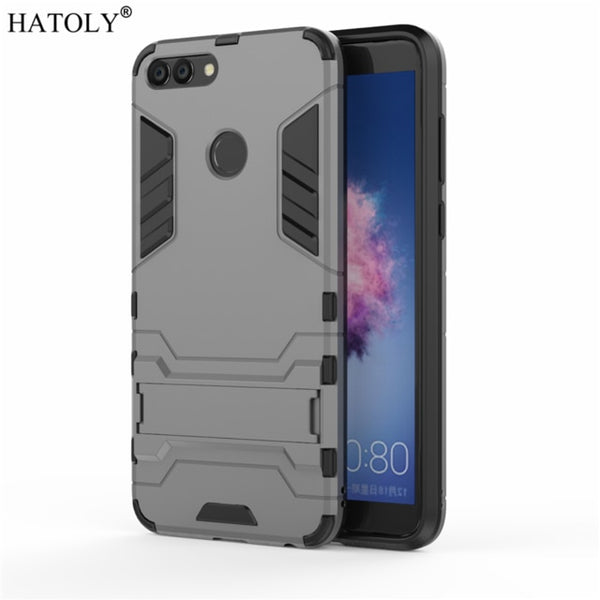 P Smart Armor Case Huawei P Smart Case Huawei Enjoy 7s Robot Silicone Rubber Hard Back Phone Cover For Huawei P Smart HATOLY