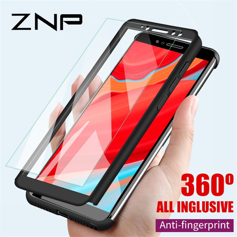 ZNP 360 Protective Full Cover Phone Case For Xiaomi Redmi Note 5 6 Pro 5A S2 4X Case For Redmi 5A 6A 6 Pro 5 Plus With Glass