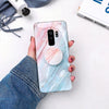 Fashion Grip Stand Holder Marble Phone Case for Samsung S8 Plus S9 Plus Etui Glossy Silicon Back Cover for Samsung Note 8 Note 9