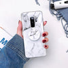 Fashion Grip Stand Holder Marble Phone Case for Samsung S8 Plus S9 Plus Etui Glossy Silicon Back Cover for Samsung Note 8 Note 9