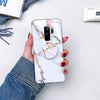 Fashion Grip Stand Holder Marble Phone Case for Samsung S8 Plus S9 Plus Etui Glossy Silicon Back Cover for Samsung Note 8 Note 9