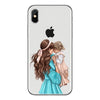 Fashion Black Brown Hair Baby Mom Girl Queen 01 Case For iPhone X XS Max XR 8 7 6 6s Plus 5 5s SE Silicone Woman Phone Cover