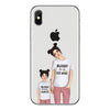 Fashion Black Brown Hair Baby Mom Girl Queen 01 Case For iPhone X XS Max XR 8 7 6 6s Plus 5 5s SE Silicone Woman Phone Cover