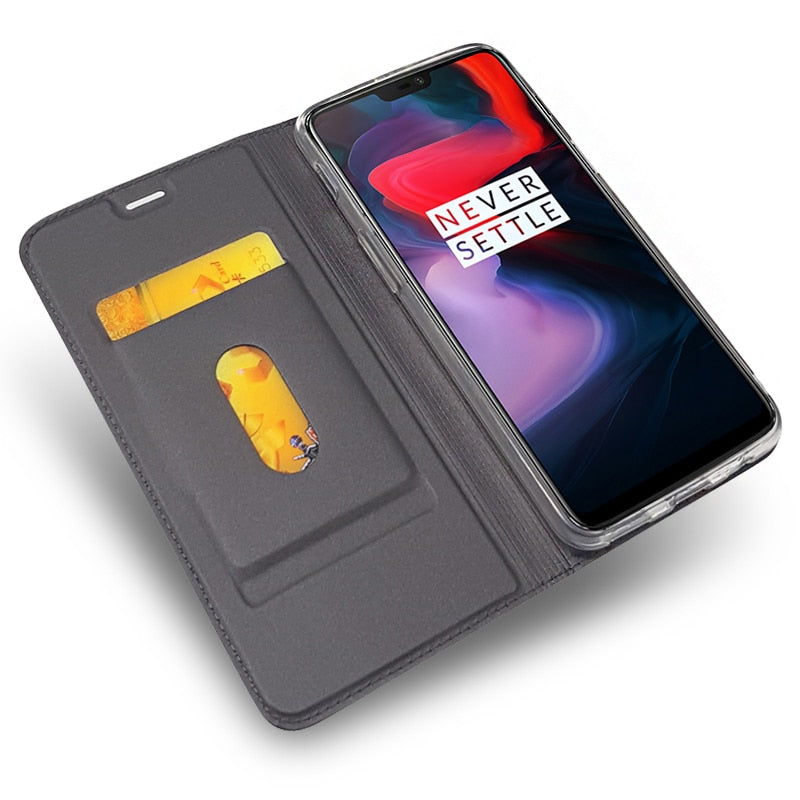 Luxury Leather Case for Oneplus 5t 6 6T 6gb 8gb Flip Shockproof Wallet Phone Cover On One Plus 5 Slim Magnetic Coque Folio Capa