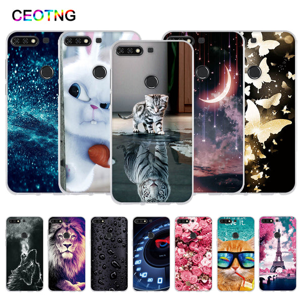 TPU Case for Huawei Y7 Prime 2018 Case Painted Silicone Cover for Huawei Y7 2018 Funda for huawei Y7 Pro 2018 Phone Cases