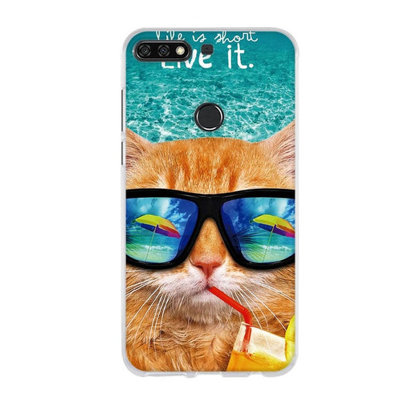 TPU Case for Huawei Y7 Prime 2018 Case Painted Silicone Cover for Huawei Y7 2018 Funda for huawei Y7 Pro 2018 Phone Cases