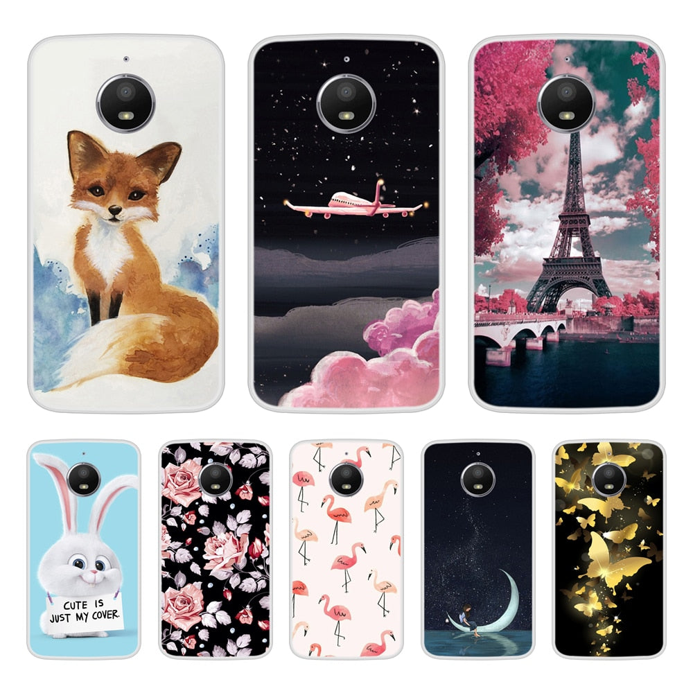 Case For Motorola Moto E4 Soft Silicone TPU Cool Design Patterned Painted Phone Cover For Motorola Moto E4 Case