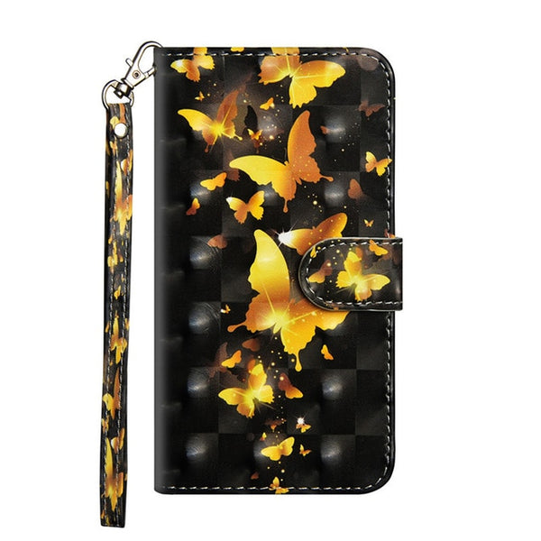 Phone Case Leather for Xiaomi Mi 8 SE A1 A2 Lite Max 2 Flip Book Cover Wallet 3D Painted Pattern with Hand Rope Card Holders