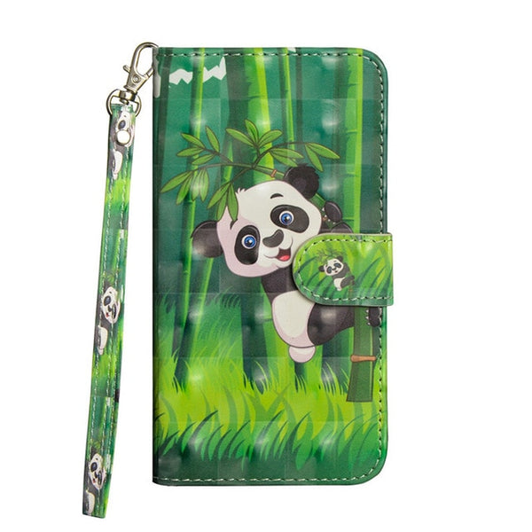 Phone Case Leather for Xiaomi Mi 8 SE A1 A2 Lite Max 2 Flip Book Cover Wallet 3D Painted Pattern with Hand Rope Card Holders