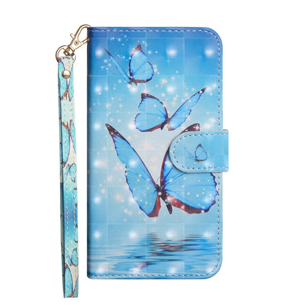 Phone Case Leather for Xiaomi Mi 8 SE A1 A2 Lite Max 2 Flip Book Cover Wallet 3D Painted Pattern with Hand Rope Card Holders