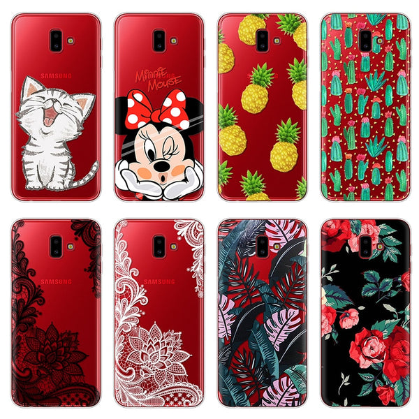 Cartoon Minnie Phone Case For Samsung Galaxy J6 Plus Case Cartoon Soft Silicon TPU Fundas Cover For Samsung J6 Plus Case Coque