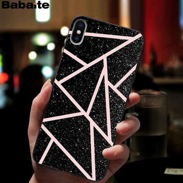 Babaite PINK LOVE PINK Soft Silicone black Phone Case for Apple iPhone 8 7 6 6S Plus X XS MAX 5 5S SE XR Mobile Cover