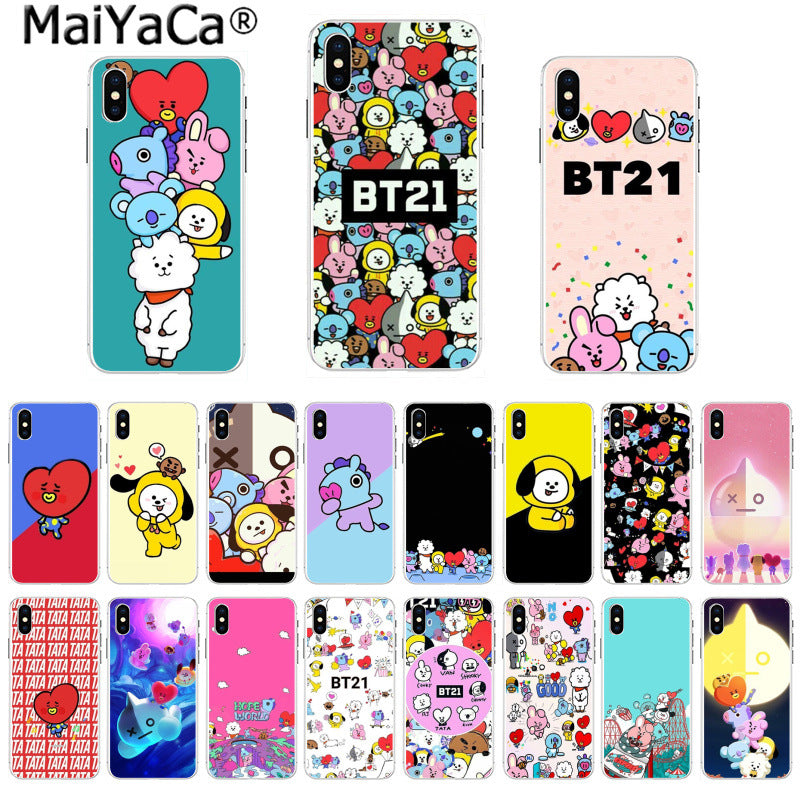 MaiYaCa On Sale! Luxury Cool Case BTS BT21 lovely Cartoon for iPhone 8 7 6 6S Plus X 5 5S SE 44S XS XR XS max mobile cover