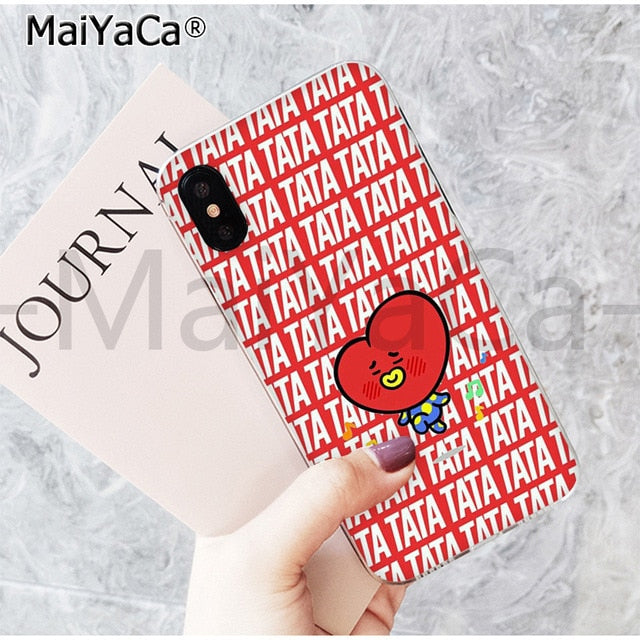 MaiYaCa On Sale! Luxury Cool Case BTS BT21 lovely Cartoon for iPhone 8 7 6 6S Plus X 5 5S SE 44S XS XR XS max mobile cover