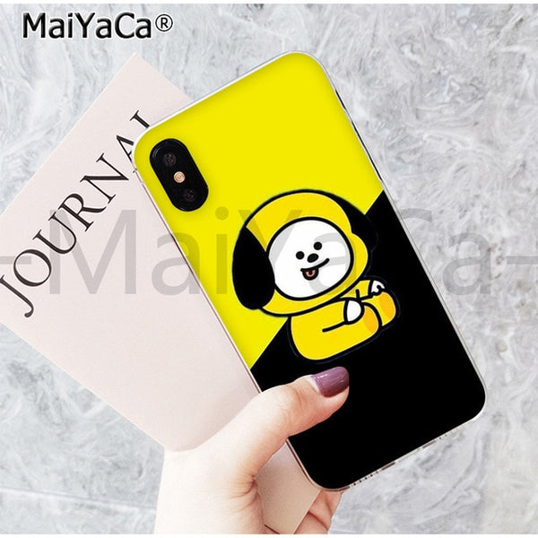 MaiYaCa On Sale! Luxury Cool Case BTS BT21 lovely Cartoon for iPhone 8 7 6 6S Plus X 5 5S SE 44S XS XR XS max mobile cover