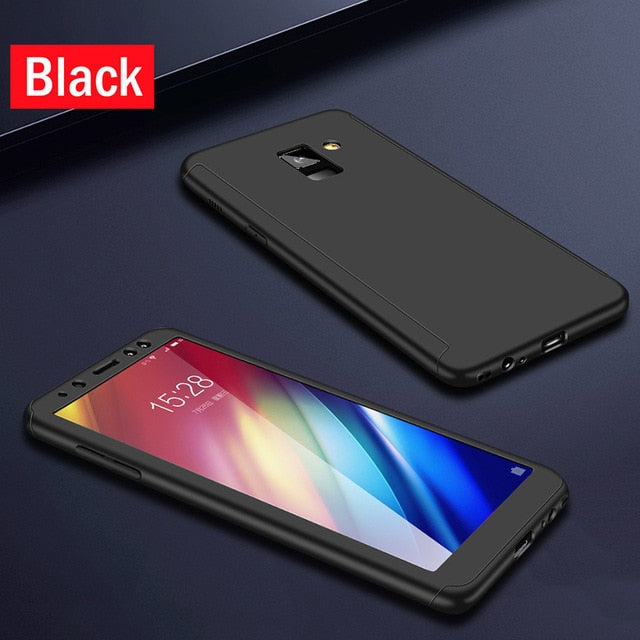 Moopok 360 Full Cover Protective Case For Samsung Galaxy A3 A5 A7 J5 J7 Phone Case For Samsung A6 A8 Plus 2018 Cases With Glass