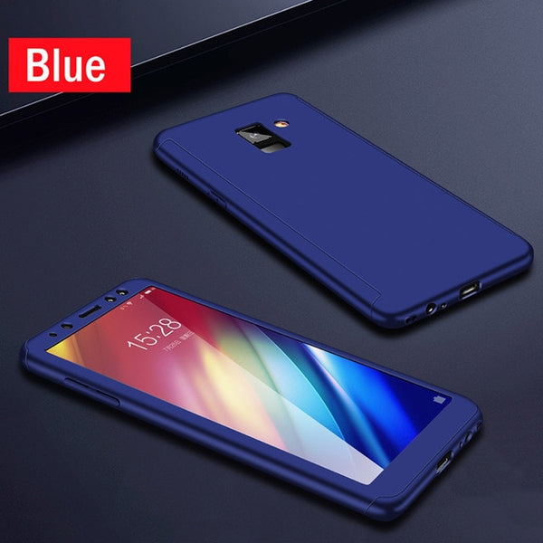 Moopok 360 Full Cover Protective Case For Samsung Galaxy A3 A5 A7 J5 J7 Phone Case For Samsung A6 A8 Plus 2018 Cases With Glass