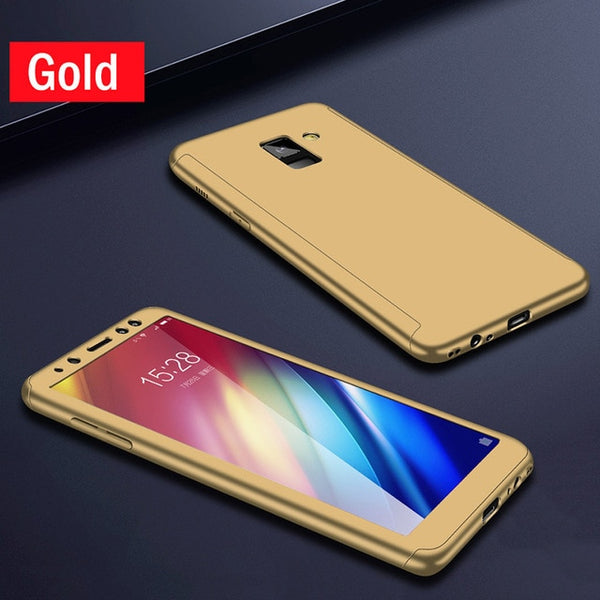 Moopok 360 Full Cover Protective Case For Samsung Galaxy A3 A5 A7 J5 J7 Phone Case For Samsung A6 A8 Plus 2018 Cases With Glass