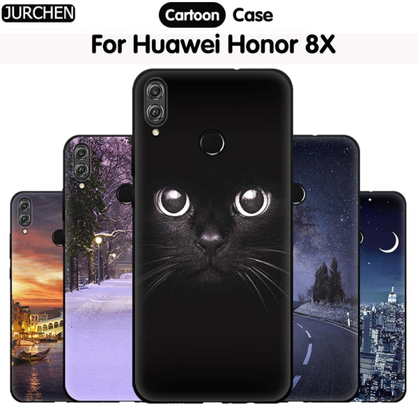 JURCHEN Case For Huawei Honor 8X Soft TPU Silicone Cartoon Cute Back Cover For Huawei Honor 8X JSN-AL00 a TL00 6.5" Phone Cases