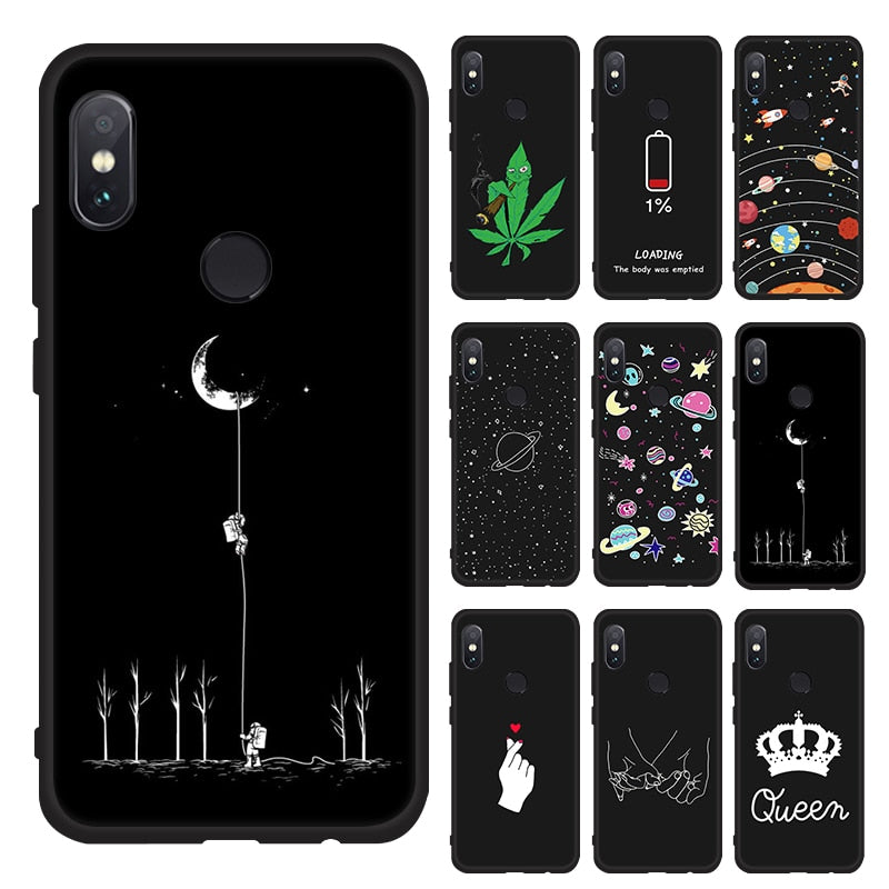 Silicone TPU Phone Case for Xiaomi Redmi Note 6 5 Pro 6A 5A S2 Lovely Space Pattern Painted Case for Redmi 5 Plus 6 Pro 4X Cover