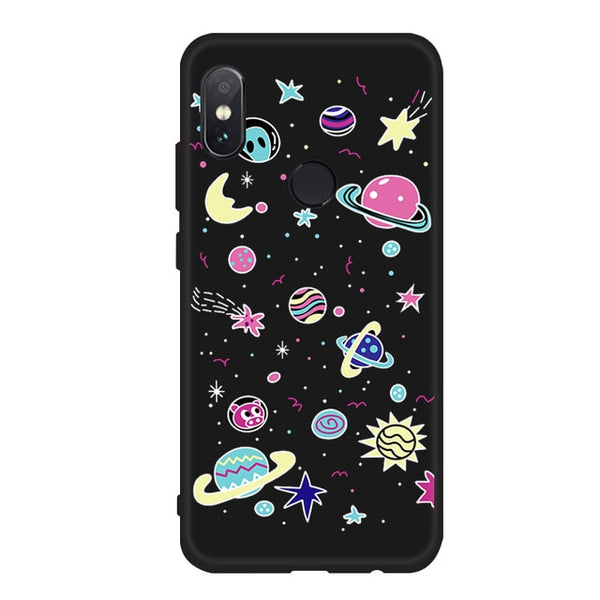 Silicone TPU Phone Case for Xiaomi Redmi Note 6 5 Pro 6A 5A S2 Lovely Space Pattern Painted Case for Redmi 5 Plus 6 Pro 4X Cover