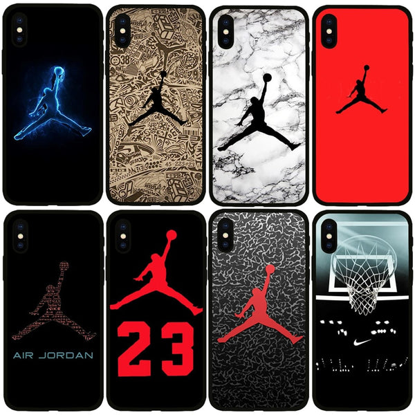 Jordan 23 Cover Case For  Iphone X Xs Max Xr 10 8 7 6 6s Plus 5 5s Se Black Soft Silicone Flayman Phone Cover Basketball Coque