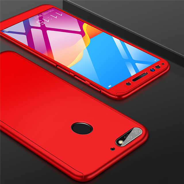 luxury 360 full cover phone case for huawei y6 2018 case for huawei y7 y6 prime y5 2018 case y5 y7 2017 case with tempered glass