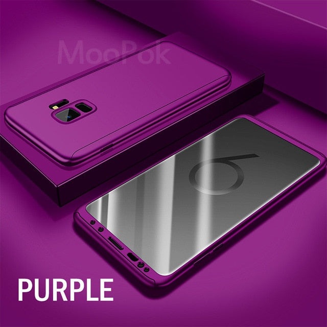 Moopok 360 Full Cover Protective Case For Samsung Galaxy S9 S8 Plus S7 Edge Cases With Glass For Samsung Note 8 9 S8 Phone Case