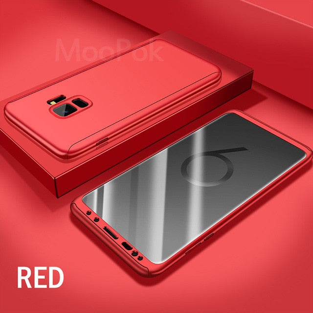 Moopok 360 Full Cover Protective Case For Samsung Galaxy S9 S8 Plus S7 Edge Cases With Glass For Samsung Note 8 9 S8 Phone Case