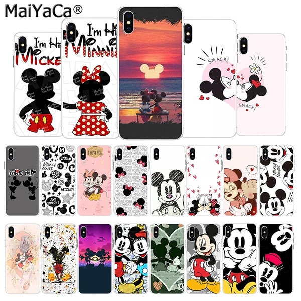 MaiYaCa Cute Kissing Mickey Minnie Mouse best friend phone case for Apple iPhone 6 7 8 6s plus X XS MAX  XR 5 5s SE mobile cover