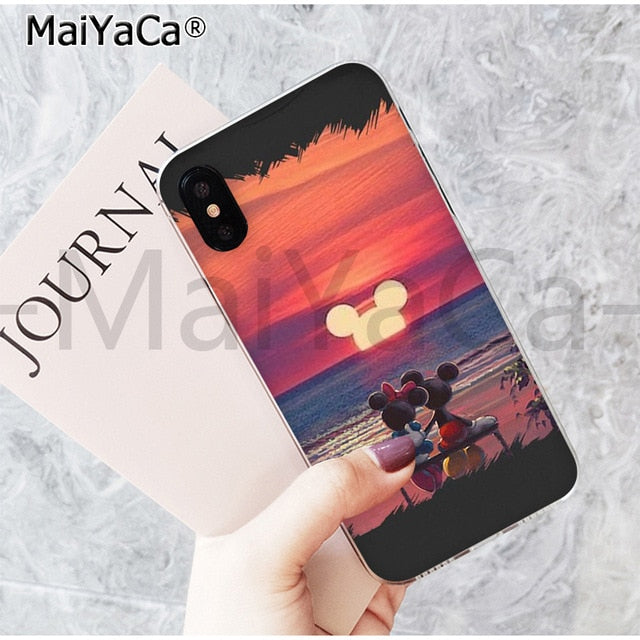 MaiYaCa Cute Kissing Mickey Minnie Mouse best friend phone case for Apple iPhone 6 7 8 6s plus X XS MAX  XR 5 5s SE mobile cover