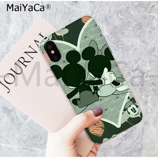 MaiYaCa Cute Kissing Mickey Minnie Mouse best friend phone case for Apple iPhone 6 7 8 6s plus X XS MAX  XR 5 5s SE mobile cover