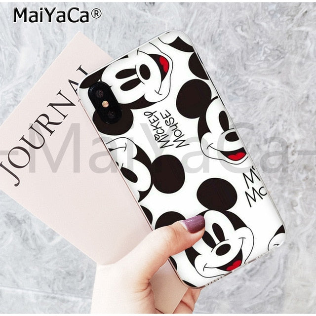 MaiYaCa Cute Kissing Mickey Minnie Mouse best friend phone case for Apple iPhone 6 7 8 6s plus X XS MAX  XR 5 5s SE mobile cover
