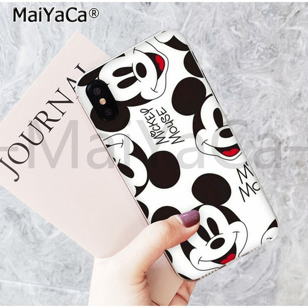 MaiYaCa Cute Kissing Mickey Minnie Mouse best friend phone case for Apple iPhone 6 7 8 6s plus X XS MAX  XR 5 5s SE mobile cover
