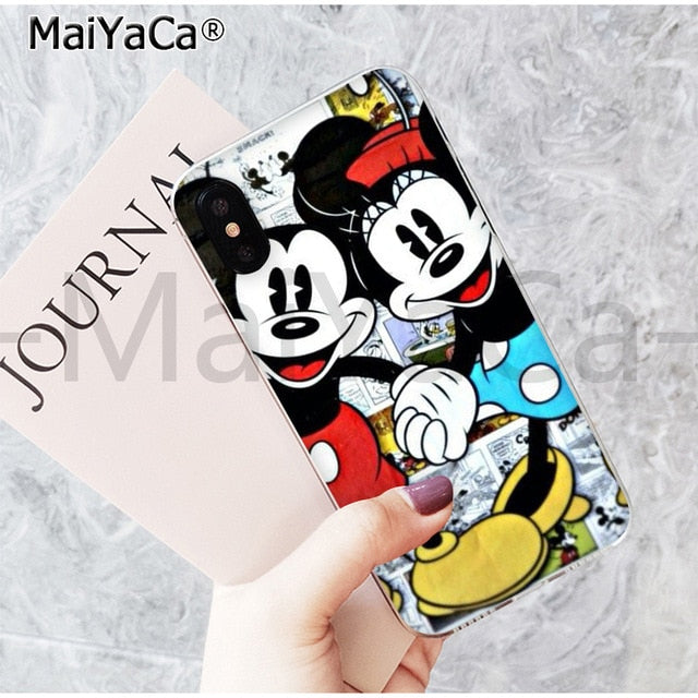 MaiYaCa Cute Kissing Mickey Minnie Mouse best friend phone case for Apple iPhone 6 7 8 6s plus X XS MAX  XR 5 5s SE mobile cover