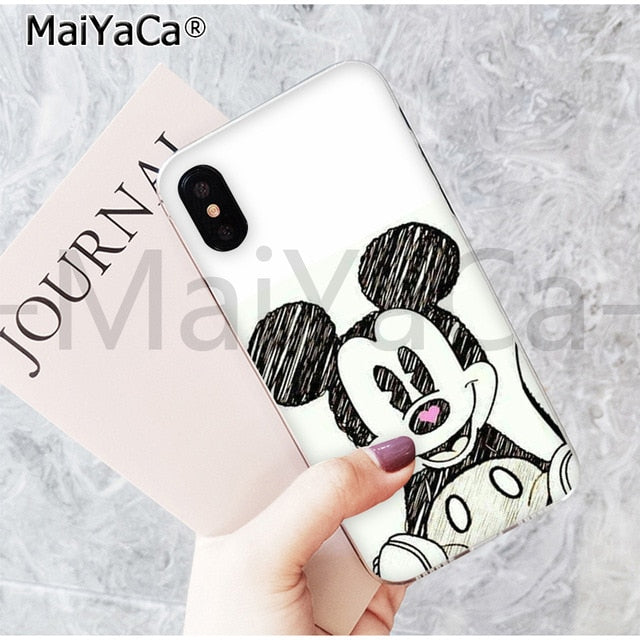 MaiYaCa Cute Kissing Mickey Minnie Mouse best friend phone case for Apple iPhone 6 7 8 6s plus X XS MAX  XR 5 5s SE mobile cover