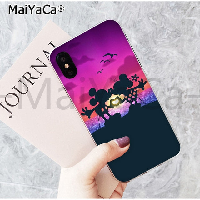 MaiYaCa Cute Kissing Mickey Minnie Mouse best friend phone case for Apple iPhone 6 7 8 6s plus X XS MAX  XR 5 5s SE mobile cover