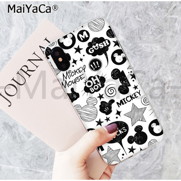 MaiYaCa Cute Kissing Mickey Minnie Mouse best friend phone case for Apple iPhone 6 7 8 6s plus X XS MAX  XR 5 5s SE mobile cover