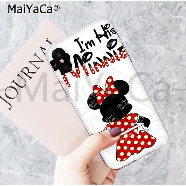 MaiYaCa Cute Kissing Mickey Minnie Mouse best friend phone case for Apple iPhone 6 7 8 6s plus X XS MAX  XR 5 5s SE mobile cover