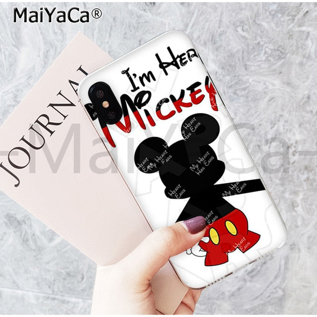 MaiYaCa Cute Kissing Mickey Minnie Mouse best friend phone case for Apple iPhone 6 7 8 6s plus X XS MAX  XR 5 5s SE mobile cover