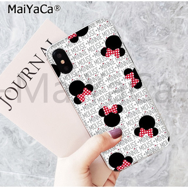 MaiYaCa Cute Kissing Mickey Minnie Mouse best friend phone case for Apple iPhone 6 7 8 6s plus X XS MAX  XR 5 5s SE mobile cover