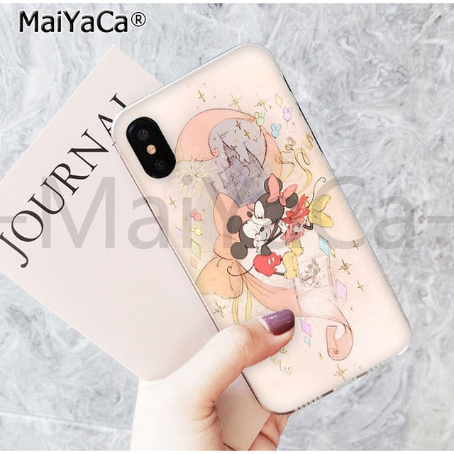 MaiYaCa Cute Kissing Mickey Minnie Mouse best friend phone case for Apple iPhone 6 7 8 6s plus X XS MAX  XR 5 5s SE mobile cover