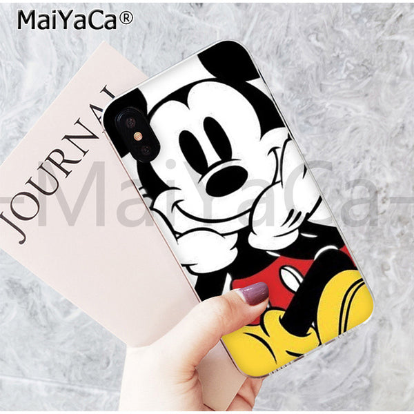 MaiYaCa Cute Kissing Mickey Minnie Mouse best friend phone case for Apple iPhone 6 7 8 6s plus X XS MAX  XR 5 5s SE mobile cover