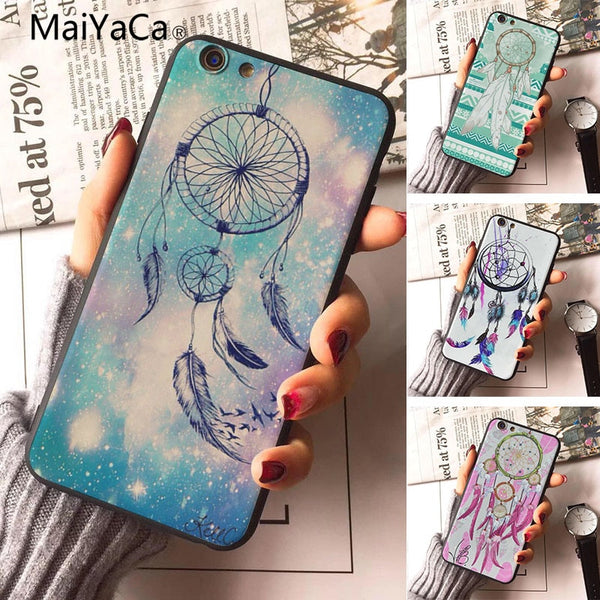 MaiYaCa Dream Catcher Rubber soft TPU Phone Case For iPhone 5 5s XR 7 cover Shell For iPhone 6S 6S plus 8 8plus X Mobile cover