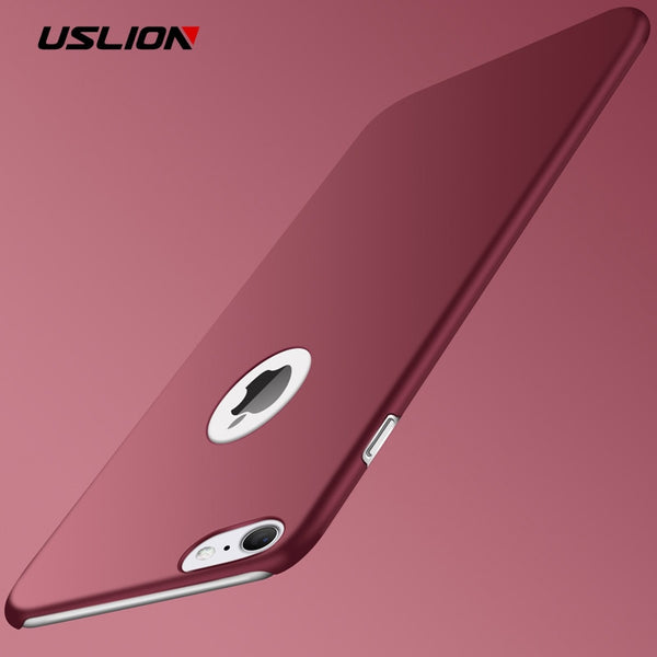 USLION Ultra Thin PC Matte Case For iPhone 7 Plus XR XS Max X Simple Plain Phone Cover Coque For iPhone 6 6S Plus 5 5s SE Cases