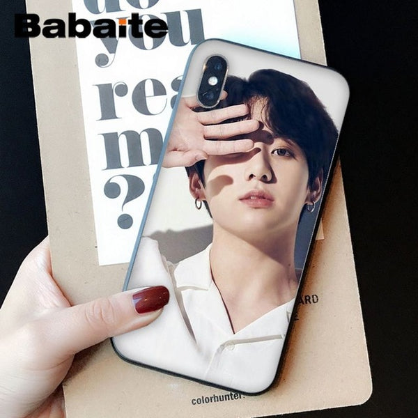 Babaite BTS Pattern TPU Soft Phone Accessories Cell Phone Case for Apple iPhone 8 7 6 6S Plus X XS MAX 5 5S SE XR Mobile Cover