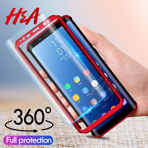 H&A Luxury 360 Full Cover Case For Samsung Galaxy S8 Plus Phone Case For Samsung S9 Plus S7 S6 Edge Note 9 8 Protective Case