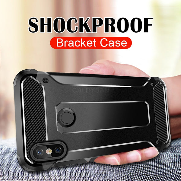 Luxury Armor Shockproof Case For Xiaomi Redmi 5A 6A Note 5 PLus 6 Pro Phone Cover For Pocophone f1 PC TPU Protective Soft Case